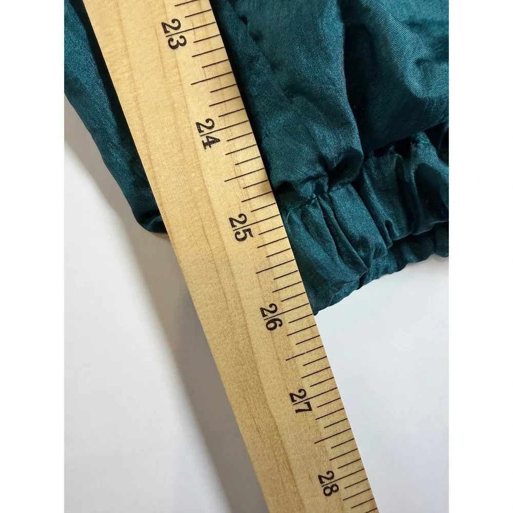 Bold Spirit Vintage 80s Track Pants Womens XL Teal Nylon Windbreaker Joggers - Picture 9 of 11